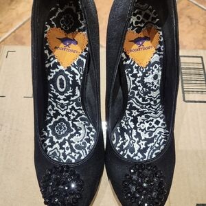 Rocket Dog Black Beaded Women's Heels